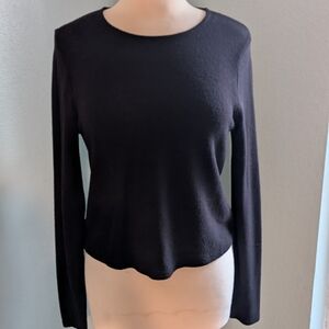 J. Crew Classic Black Long Sleeve Top